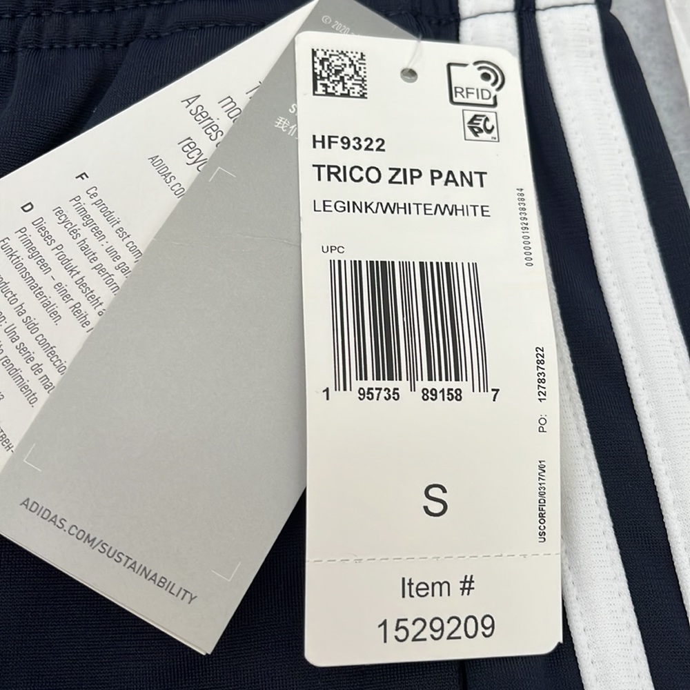 NWT ADIDAS Slim Tapered Track Pants Size S - Picture 9 of 9